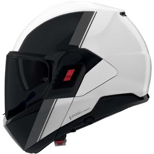 Atverama motocikla ķivere Nolan N120-1 Verniciatura Speciale 356 spīdīga pērļu-melna-pelēka