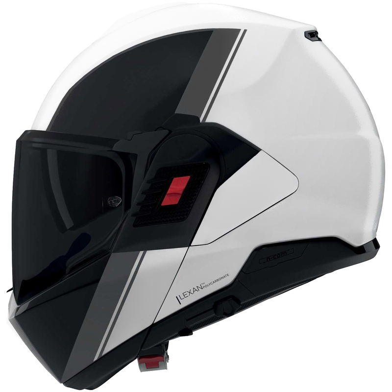 Atverama motocikla ķivere Nolan N120-1 Verniciatura Speciale 356 spīdīga pērļu-melna-pelēka
