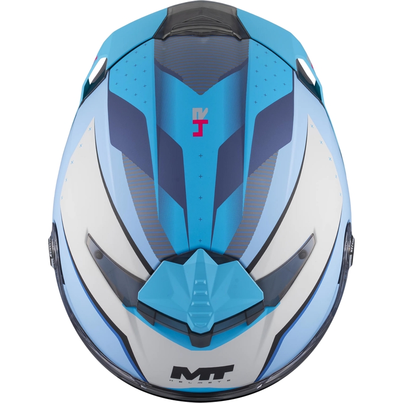Pilna izmēra motocikla ķivere MT Thunder 4 R SV Wind Tunnel C7 matēta zili pelēka