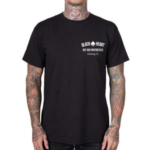 Melns Heart Hot Rod motocikla T-krekls, melns