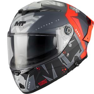 Pilna izmēra motocikla ķivere MT Thunder 4 R SV Canvas C5 melna-pelēka-sarkana