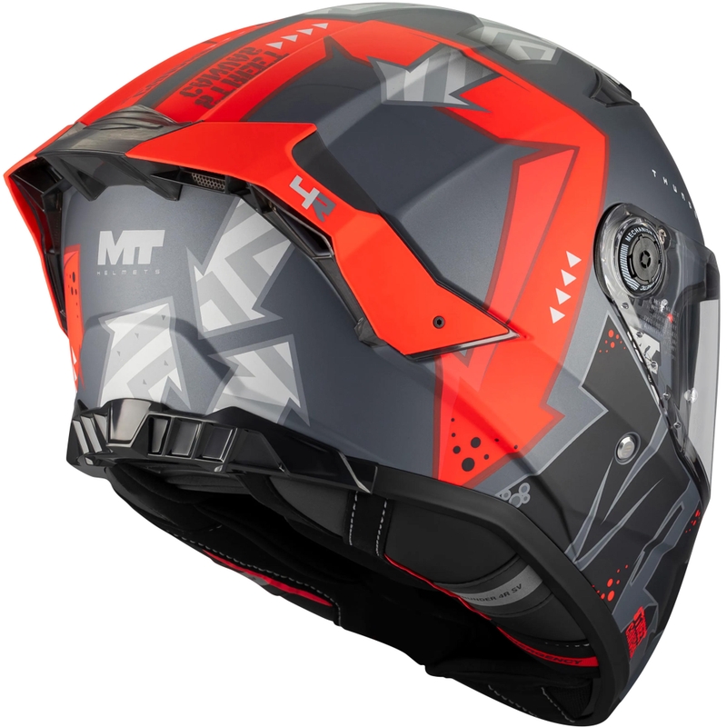 Pilna izmēra motocikla ķivere MT Thunder 4 R SV Canvas C5 melna-pelēka-sarkana