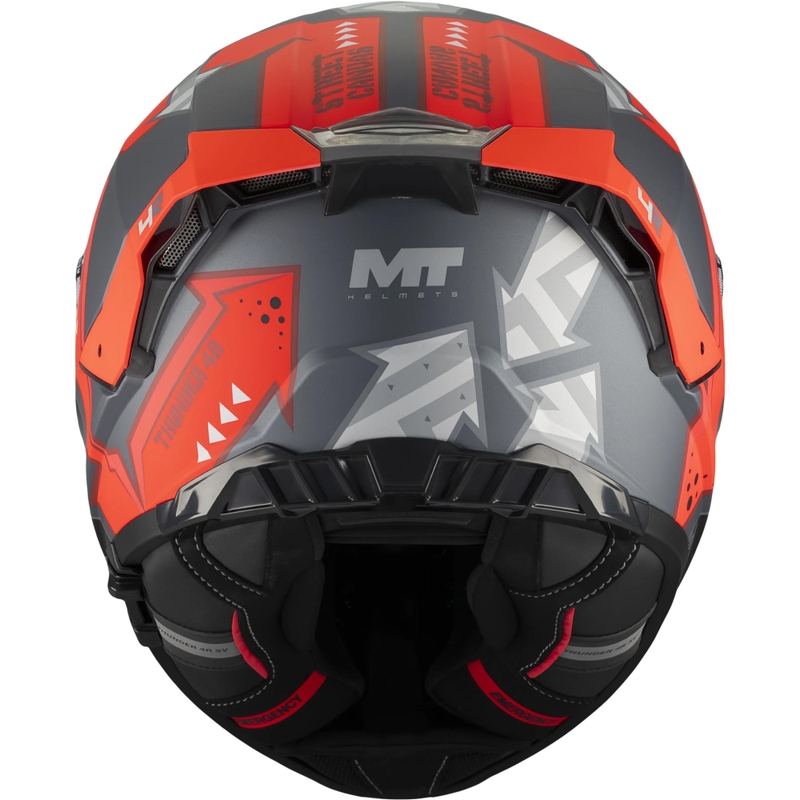 Pilna izmēra motocikla ķivere MT Thunder 4 R SV Canvas C5 melna-pelēka-sarkana