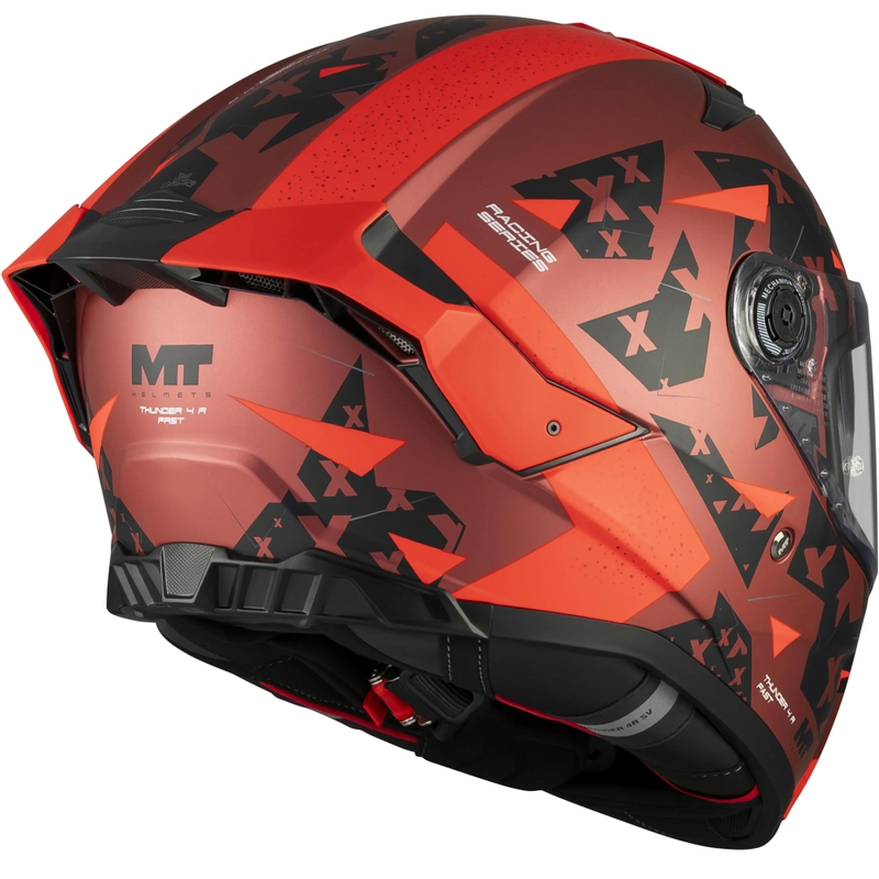 Pilna motocikla ķivere MT Thunder 4 R SV Fast C5 matēta melna-pelēka-sarkana