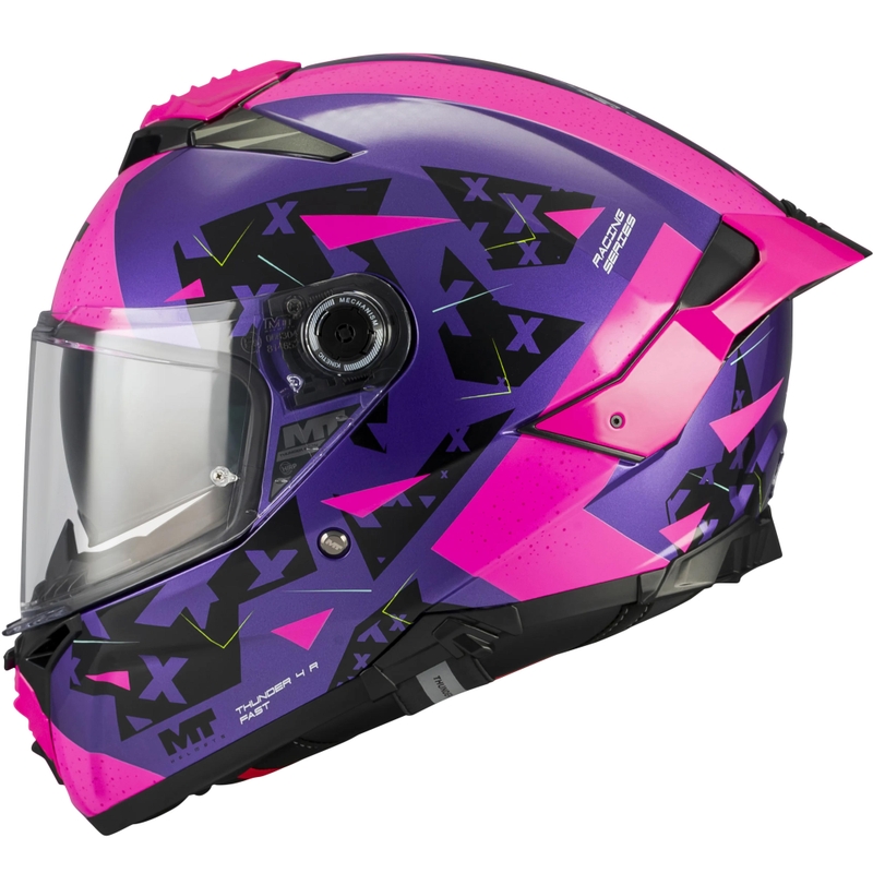 Slēgta motocikla ķivere MT Thunder 4 R SV Fast C8 violeti rozā-melna