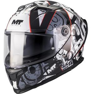 Pilna izmēra motocikla ķivere MT Braker SV Blackboard B0 melna-pelēka