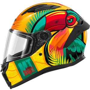 Pilna motocikla ķivere MT Stinger 2 Caribbean C3 zaļa-dzeltena