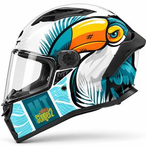 Pilna motocikla ķivere MT Stinger 2 Caribbean A6 zili balta