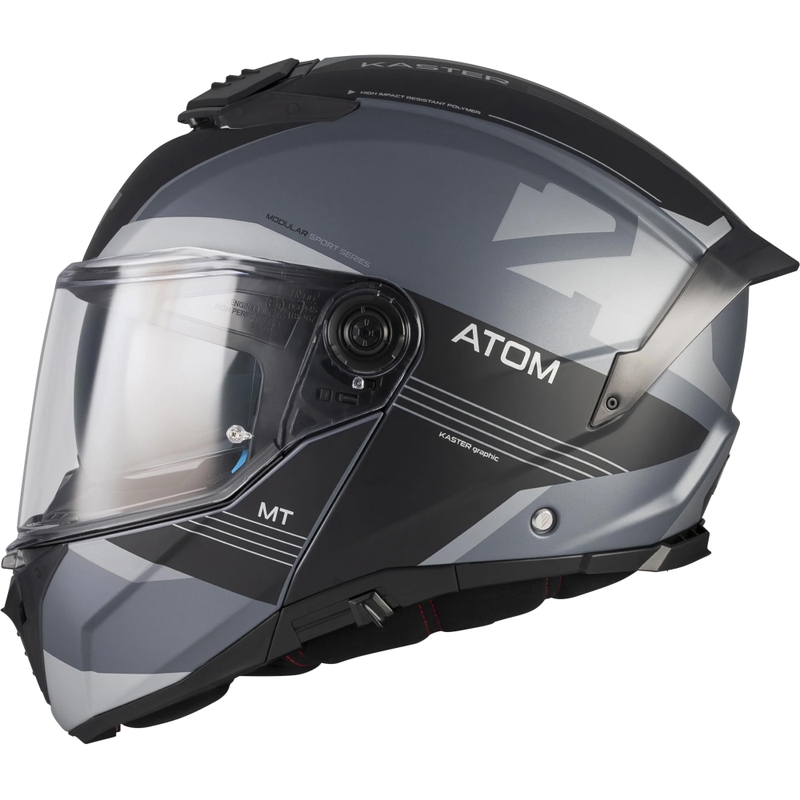 Atverama motocikla ķivere MT Atom 2 SV Kaster C2 matēta melna-pelēka
