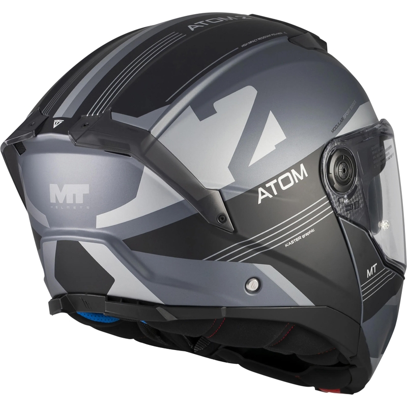Atverama motocikla ķivere MT Atom 2 SV Kaster C2 matēta melna-pelēka