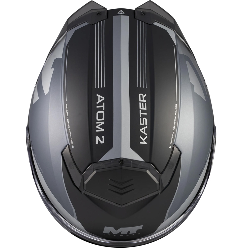 Atverama motocikla ķivere MT Atom 2 SV Kaster C2 matēta melna-pelēka