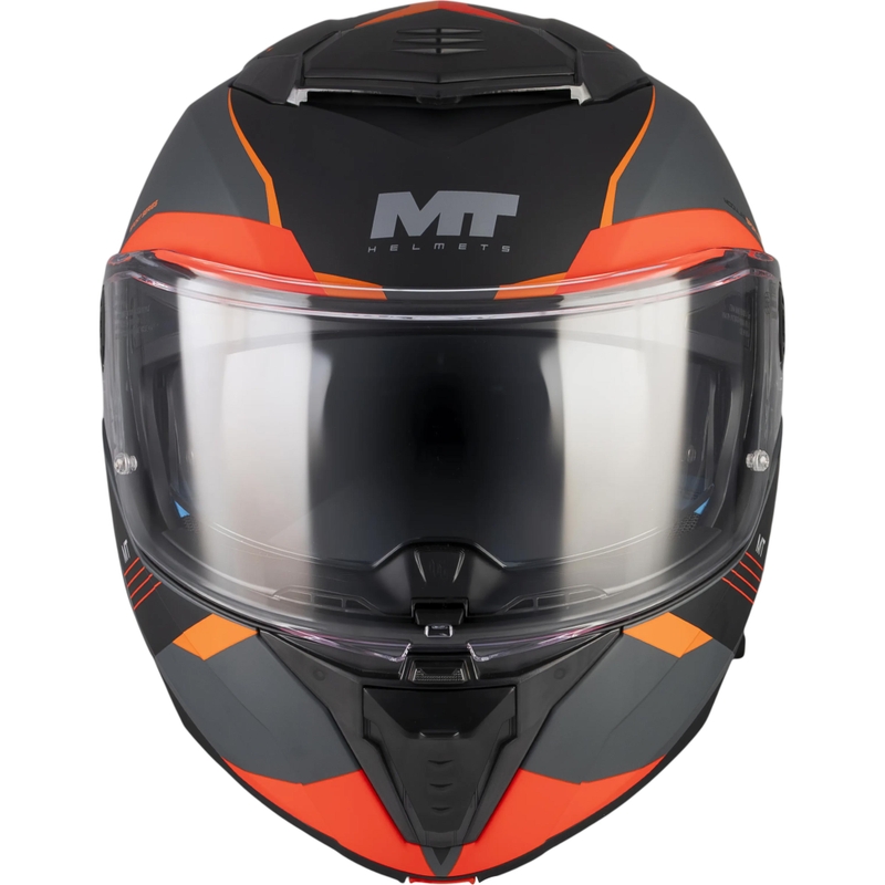 Atverama motocikla ķivere MT Atom 2 SV Kaster C14 matēta melna-pelēka-oranža