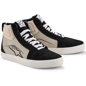 Alpinestars Ride-63 ādas motocikla zābaki melni-gaiši pelēki-balti
