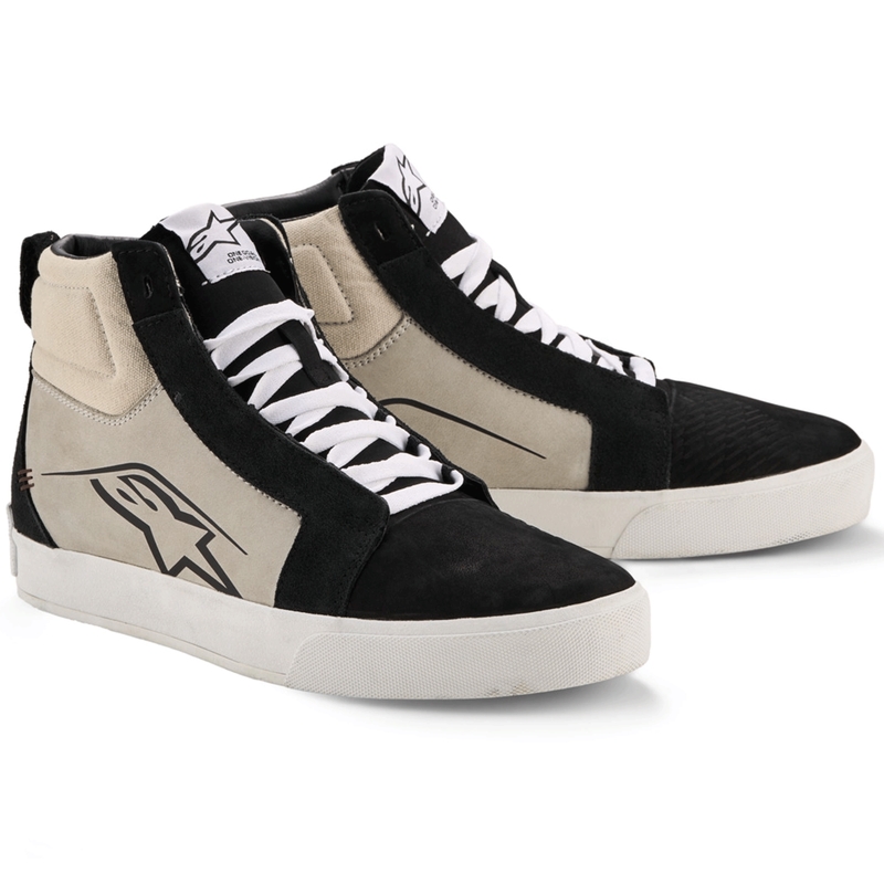 Alpinestars Ride-63 ādas motocikla zābaki melni-gaiši pelēki-balti