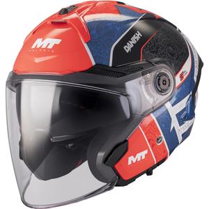Atvērtā motocikla ķivere MT Cosmo SV Danish 26 Season C5 zila-sarkana-balta-melna