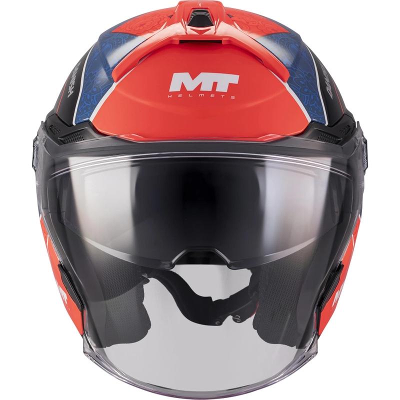 Atvērtā motocikla ķivere MT Cosmo SV Danish 26 Season C5 zila-sarkana-balta-melna