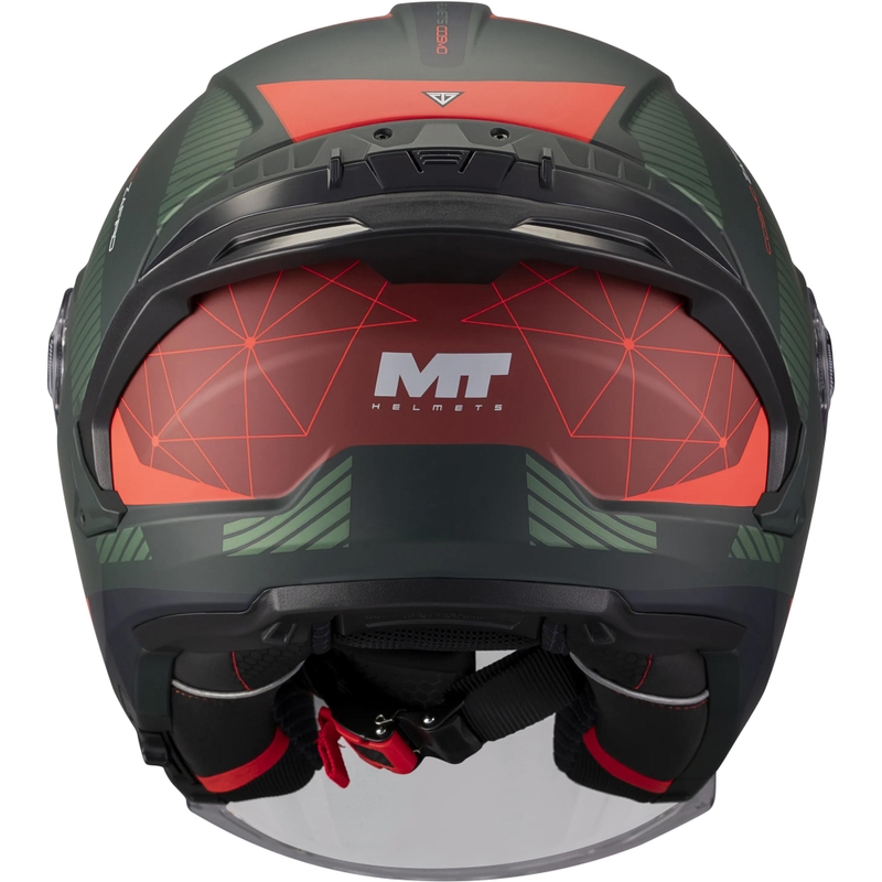 Atvērtā motocikla ķivere MT Cosmo SV Zafiro C16 matēta sarkanzaļa