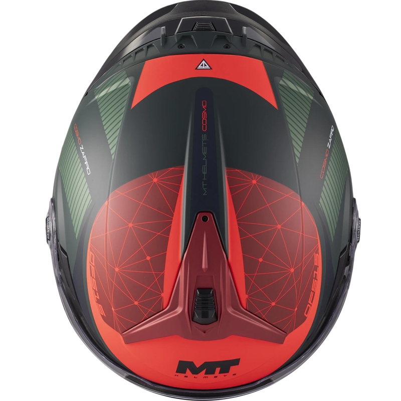 Atvērtā motocikla ķivere MT Cosmo SV Zafiro C16 matēta sarkanzaļa