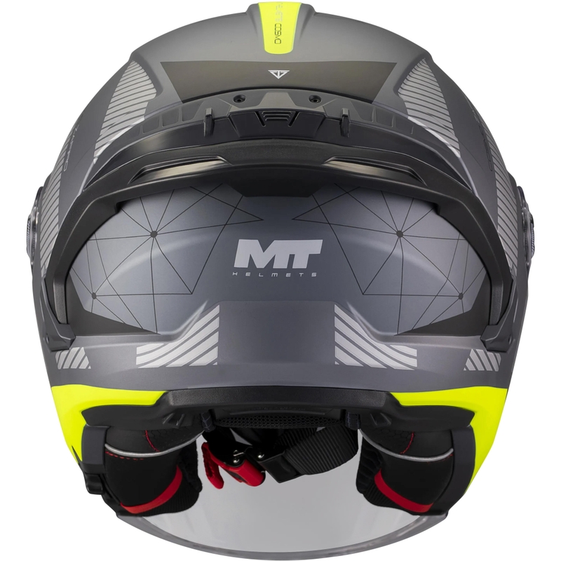 Atvērtā motocikla ķivere MT Cosmo SV Zafiro C3 matēta melna-pelēka-fluorētiski dzeltena