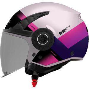 Atvērtā motocikla ķivere MT Aeris Cover C8 matēta rozā-violeta