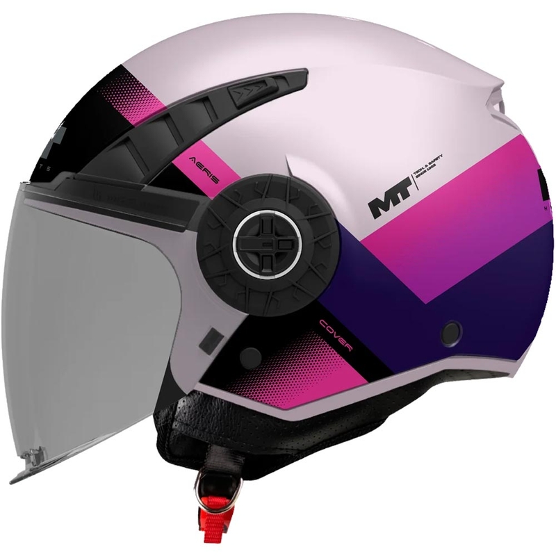 Atvērtā motocikla ķivere MT Aeris Cover C8 matēta rozā-violeta