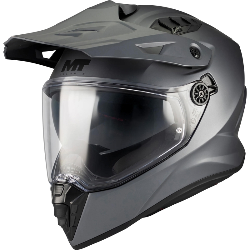Enduro motocikla ķivere MT Track SV Pure A2 matēti pelēka