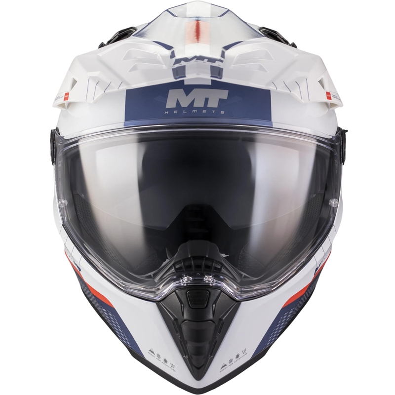 Enduro motocikla ķivere MT Track SV Nomad C0 zila-balta-sarkana