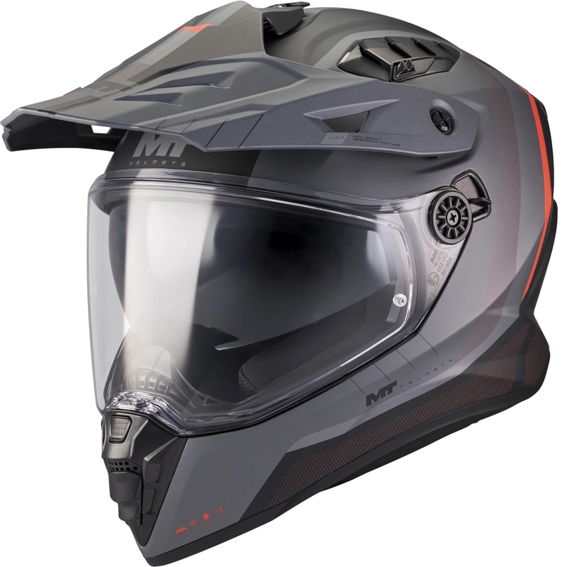Enduro motocikla ķivere MT Track SV Nomad B25 matēta melna-pelēka-sarkana