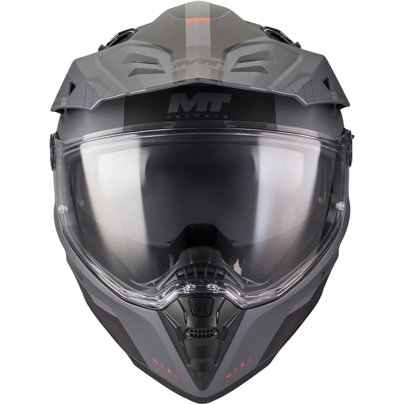 Enduro motocikla ķivere MT Track SV Nomad B25 matēta melna-pelēka-sarkana