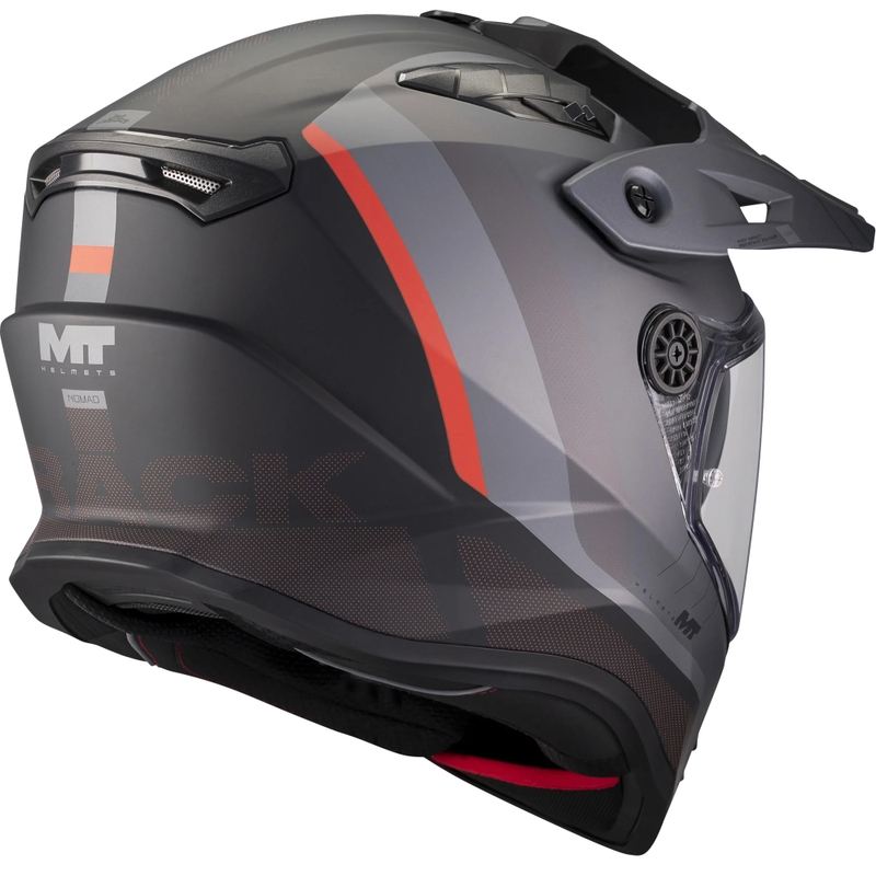 Enduro motocikla ķivere MT Track SV Nomad B25 matēta melna-pelēka-sarkana