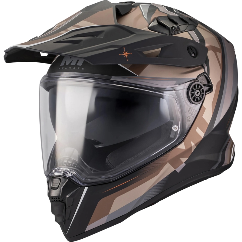 Enduro motocikla ķivere MT Track SV Questor B9 matēta melna-brūna