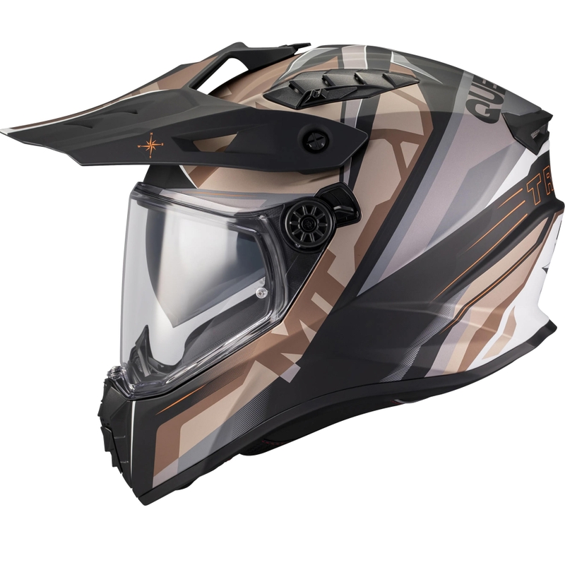 Enduro motocikla ķivere MT Track SV Questor B9 matēta melna-brūna