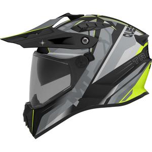 Enduro motocikla ķivere MT Track SV Questor C23 matēta pelēka-melna-fluorēta dzeltena