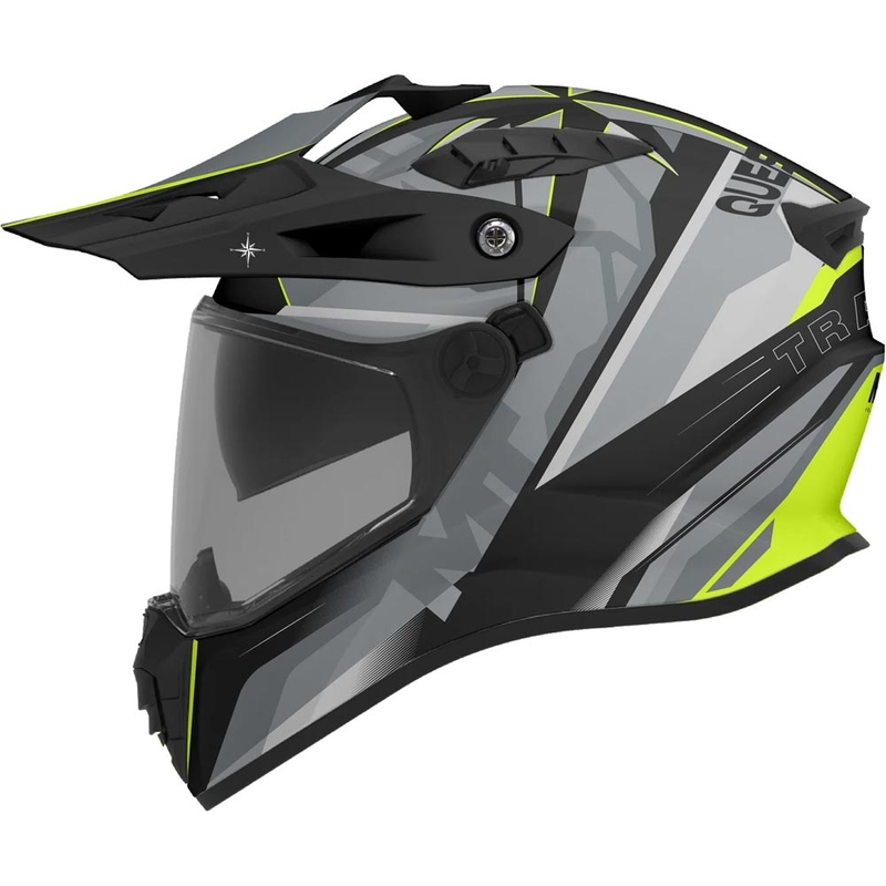 Enduro motocikla ķivere MT Track SV Questor C23 matēta pelēka-melna-fluorēta dzeltena