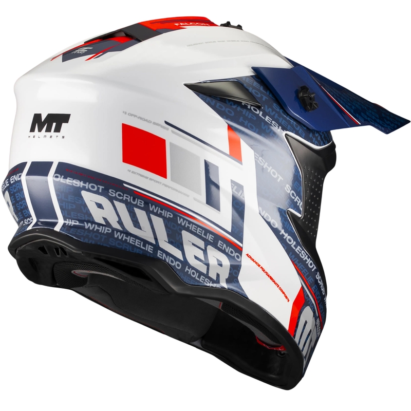 Motokrosa ķivere MT Falcon S Ruler A15 zila-balta-sarkana