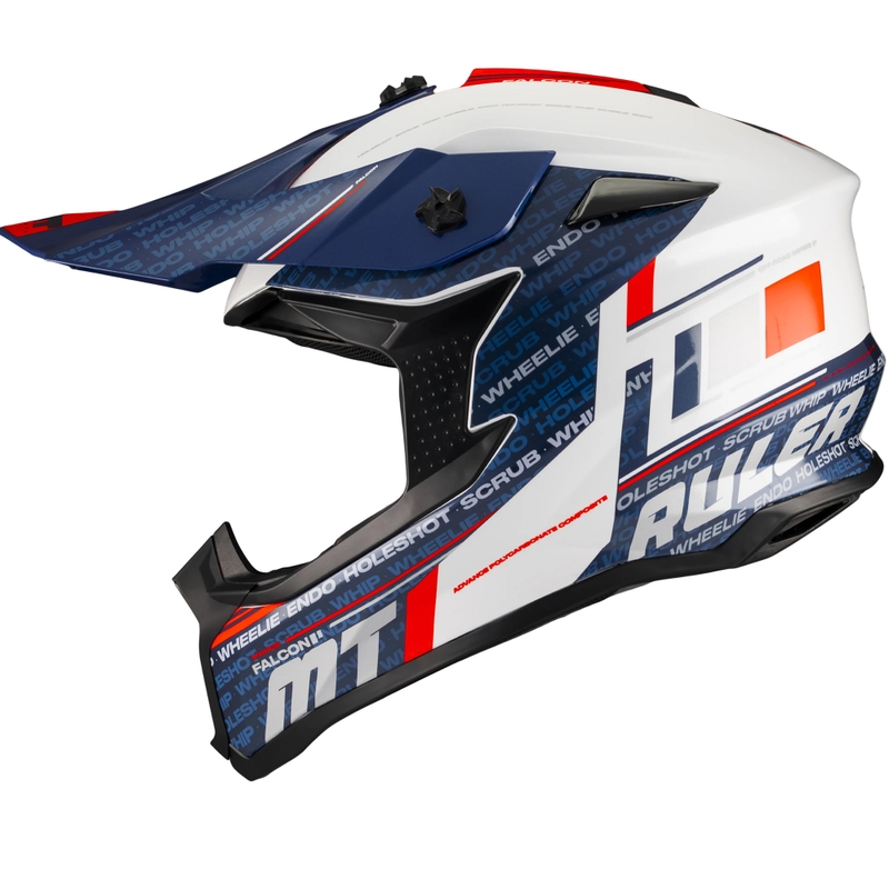 Motokrosa ķivere MT Falcon S Ruler A15 zila-balta-sarkana