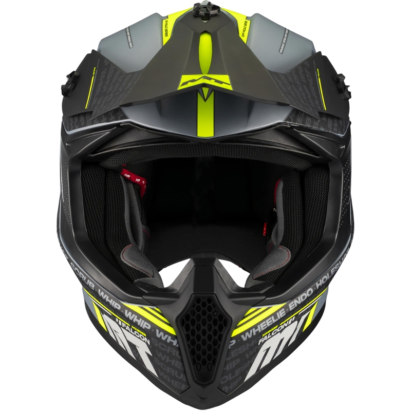 Motokrosa ķivere MT Falcon S Ruler C2 matēta melna-pelēka-fluorēta dzeltena
