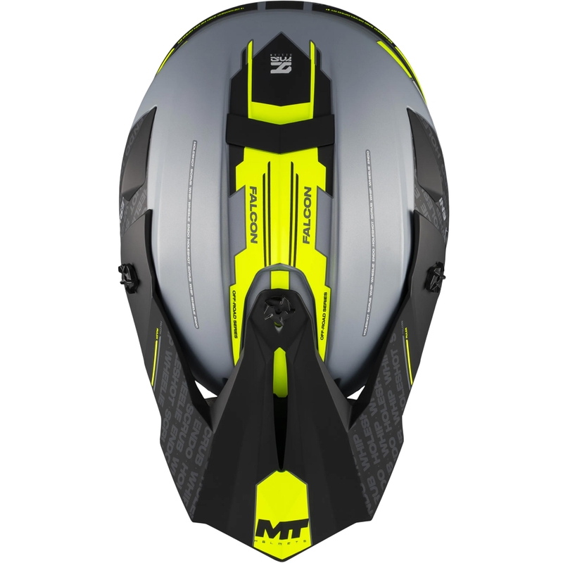 Motokrosa ķivere MT Falcon S Ruler C2 matēta melna-pelēka-fluorēta dzeltena