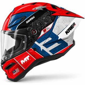 Pilna motocikla ķivere MT KRE 2 PLUS Danish 26 Season B5 sarkanzila
