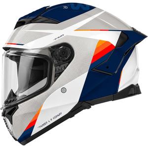Pilna motocikla ķivere MT Thunder 4 R SV Highway A7 balta-pelēka-zila