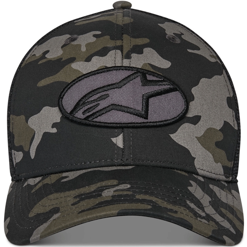 Alpinestars Oblique Camo Trucker cepure melna-kamoka-melna