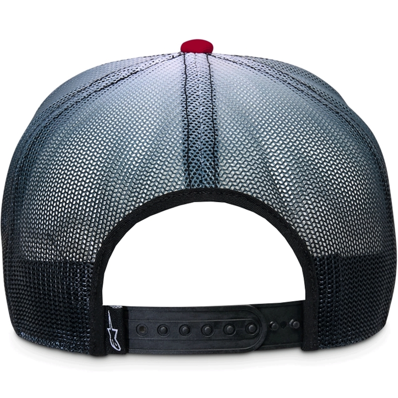 Alpinestars Cali Gradient Trucker cepure sarkana-melna-balta