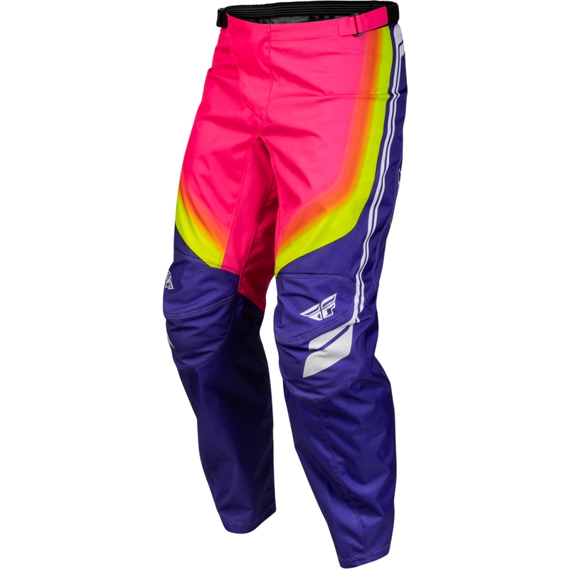 FLY Racing F-16 Raze motocikla motokrosa bikses violeti sarkanas-dzeltenas
