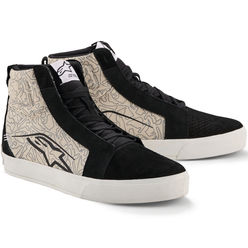 Alpinestars Ride-63 audekla motocikla zābaki melni-gaiši pelēki-balti
