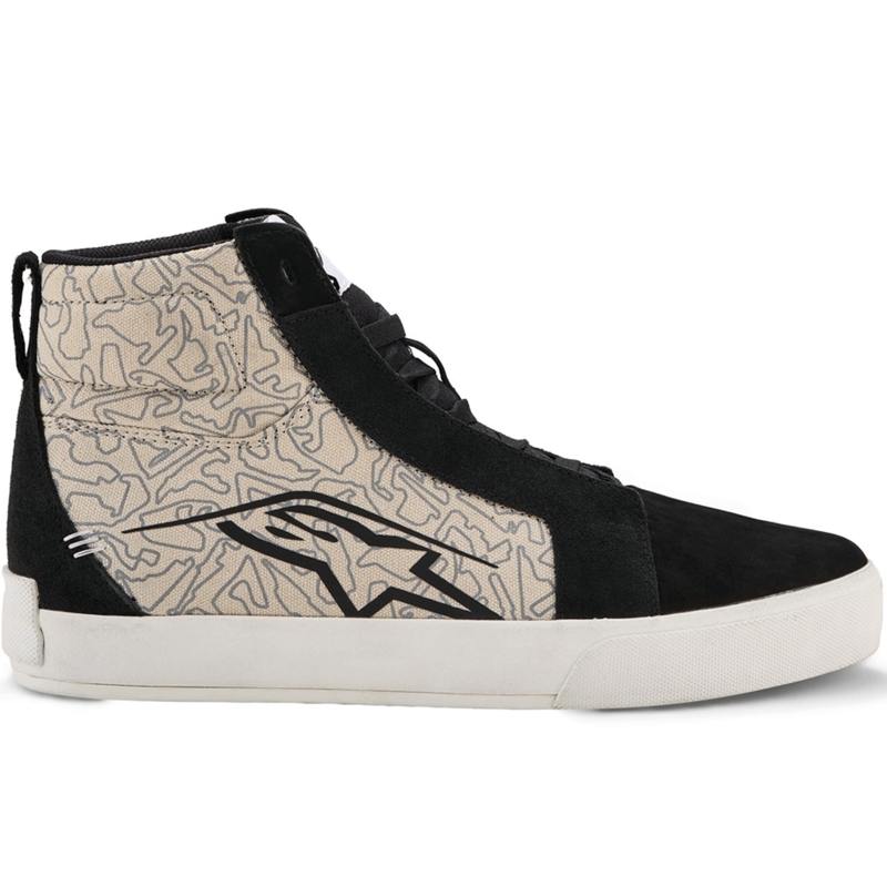 Alpinestars Ride-63 audekla motocikla zābaki melni-gaiši pelēki-balti