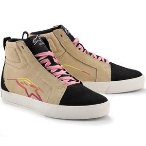 Alpinestars Ride-63 audekla motocikla zābaki krēmkrāsas-melni-balti