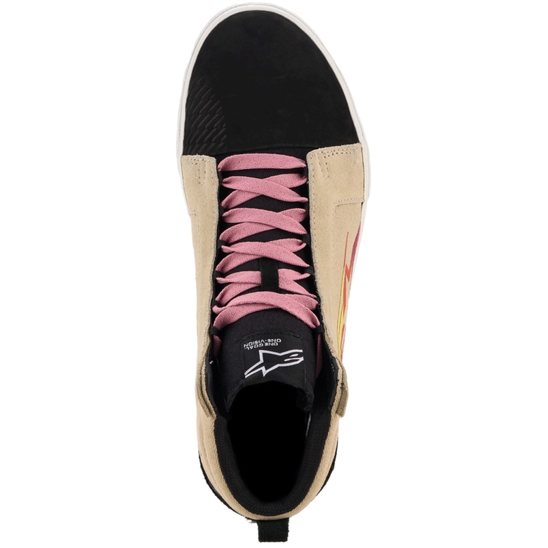 Alpinestars Ride-63 audekla motocikla zābaki krēmkrāsas-melni-balti