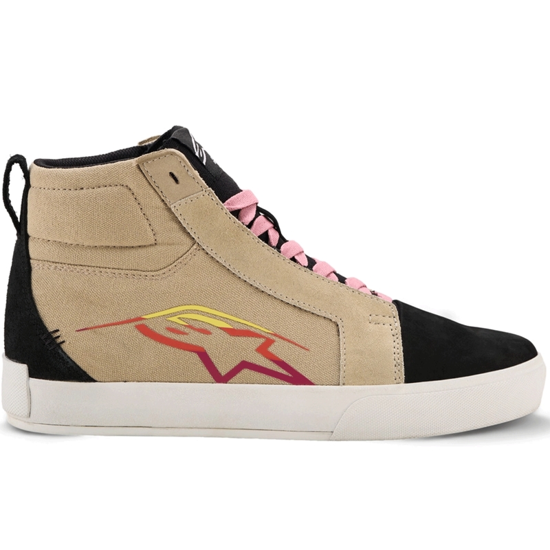 Alpinestars Ride-63 audekla motocikla zābaki krēmkrāsas-melni-balti