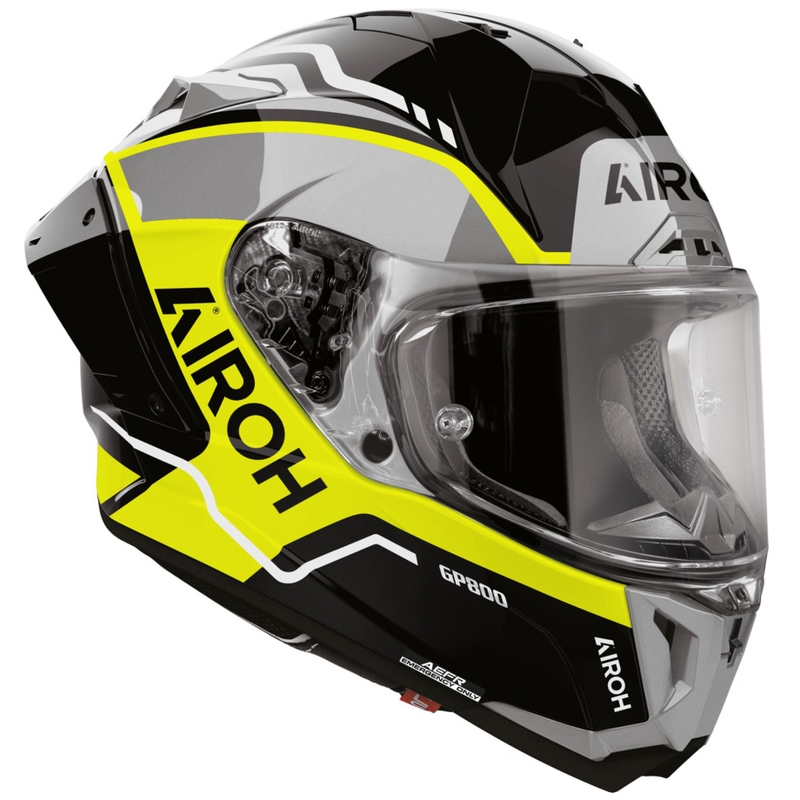 Airoh GP 800 Lane motocikla ķivere, fluorescējoši dzeltena