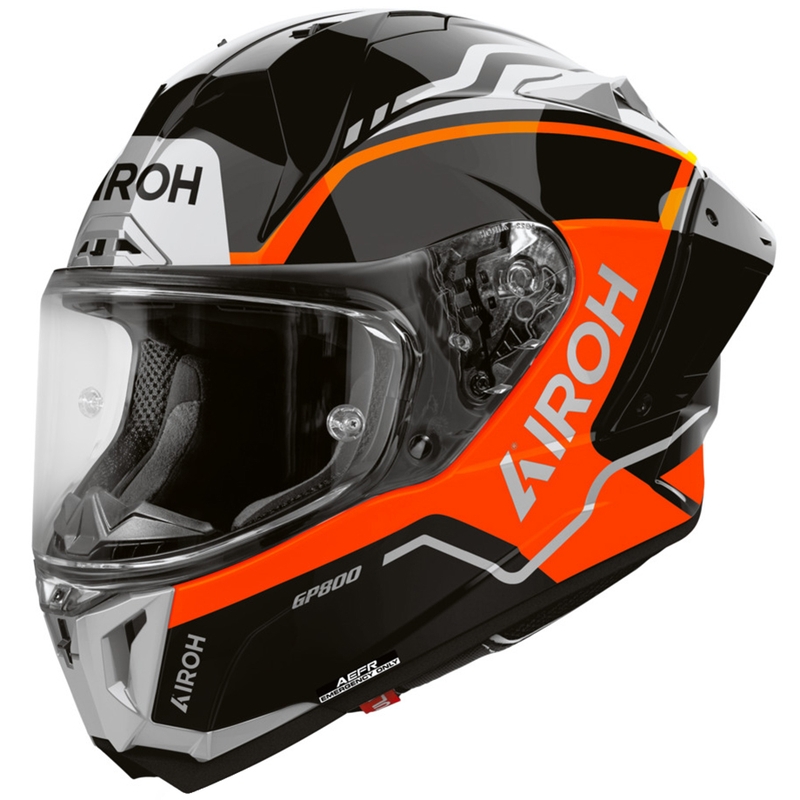 Airoh GP 800 Lane motocikla ķivere, fluorescējoši oranža